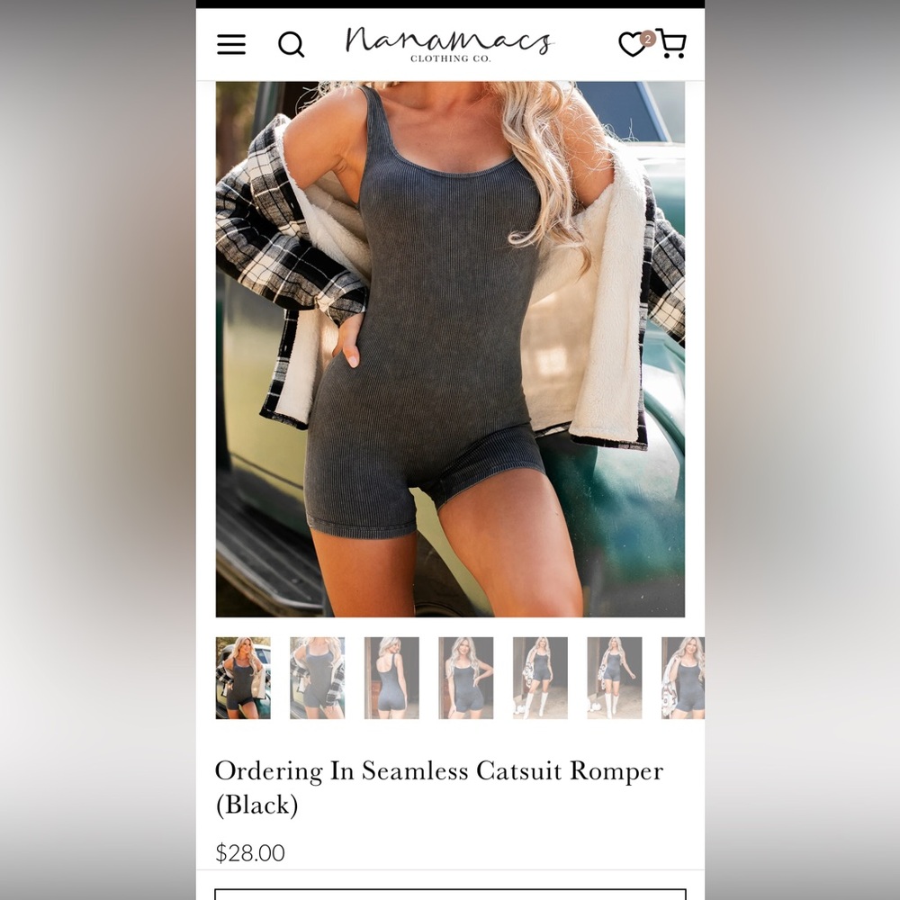 NanaMacs Black Seamless Catsuit Romper